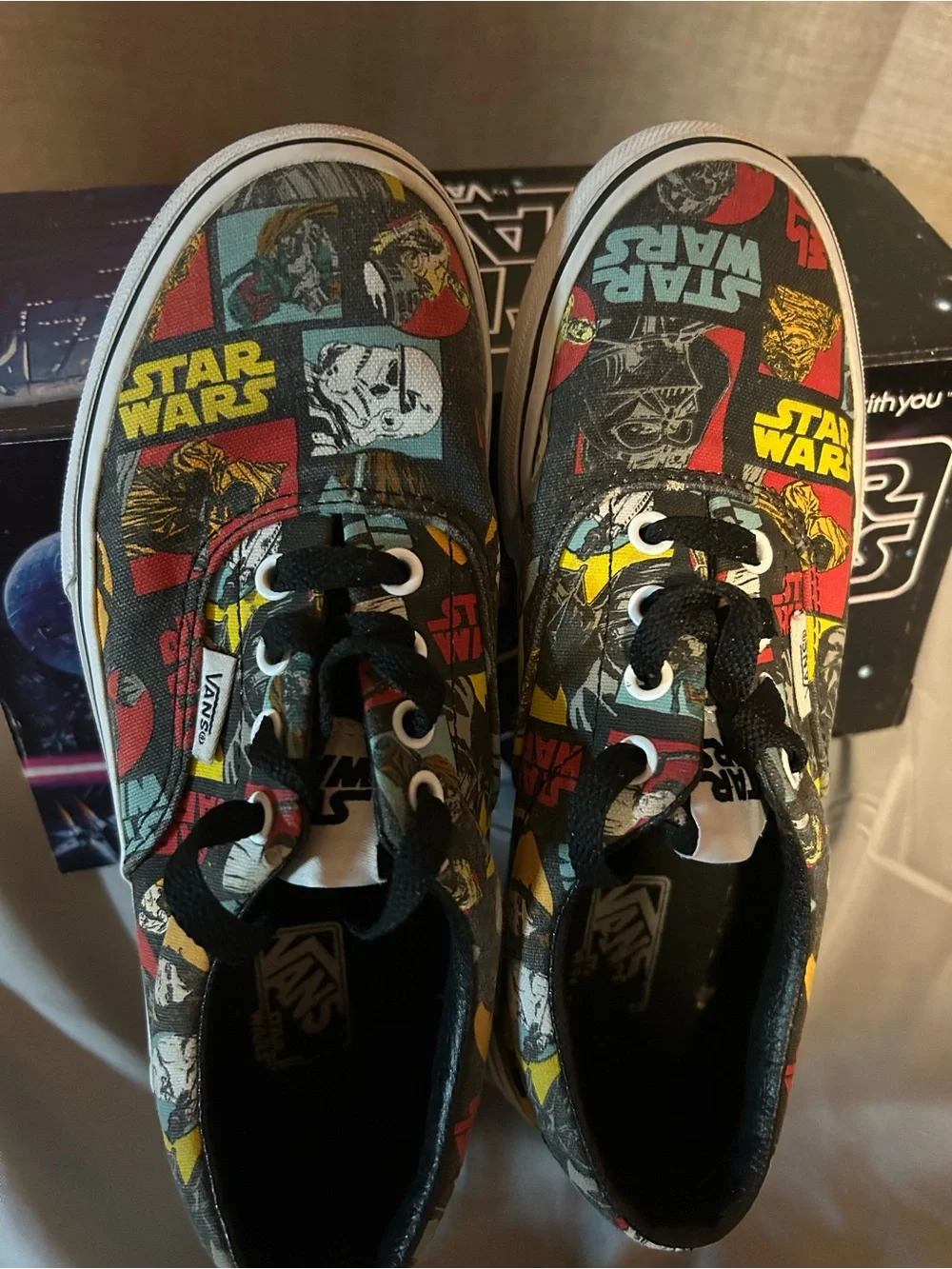 Vans Kids Star Wars Comic Panel Low Top Sneakers - Black, Red, Yellow, Blue